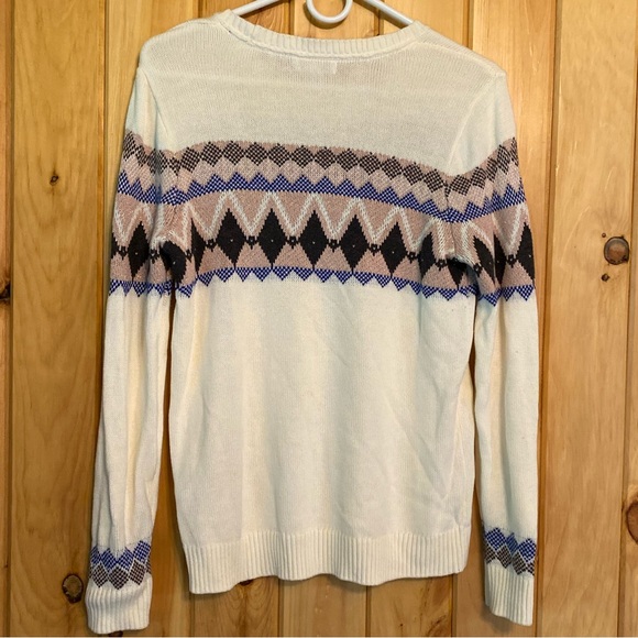 Charter Club Petite Women’s White/Pink/Blue Sweater - Picture 5 of 7